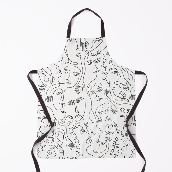 Item preview, Abstract Black and White Face Pattern designed and sold by kbracey-meraki.