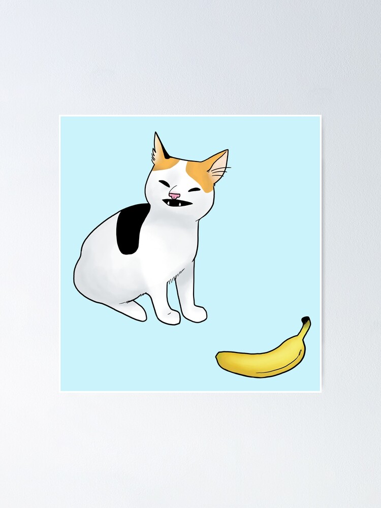 Poster Chat Sans Banane Par Stolas Redbubble