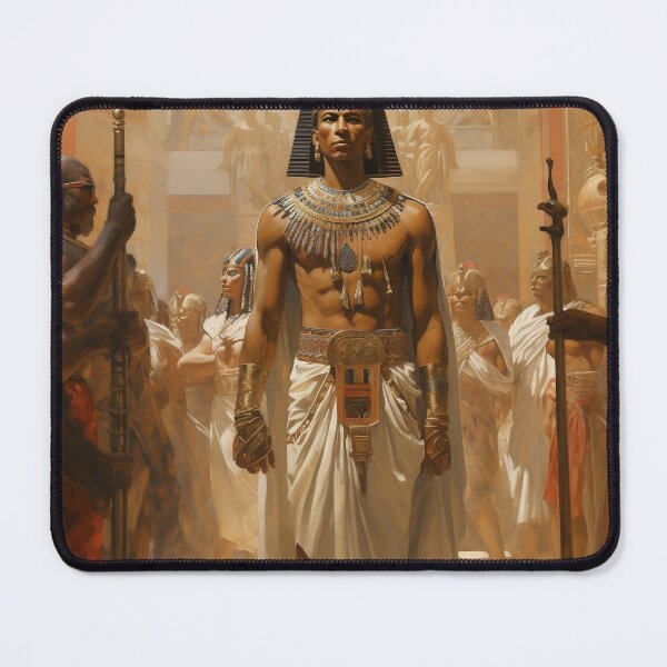 Item preview, Own the Moment, Young black african ancient egyptian pharoah standing strong in royal palace designed and sold by jeanfmarc.