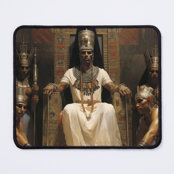 Item preview, I Invented Respect, Ancient Egyptian African Pharaoh seated in throne holds court designed and sold by jeanfmarc.