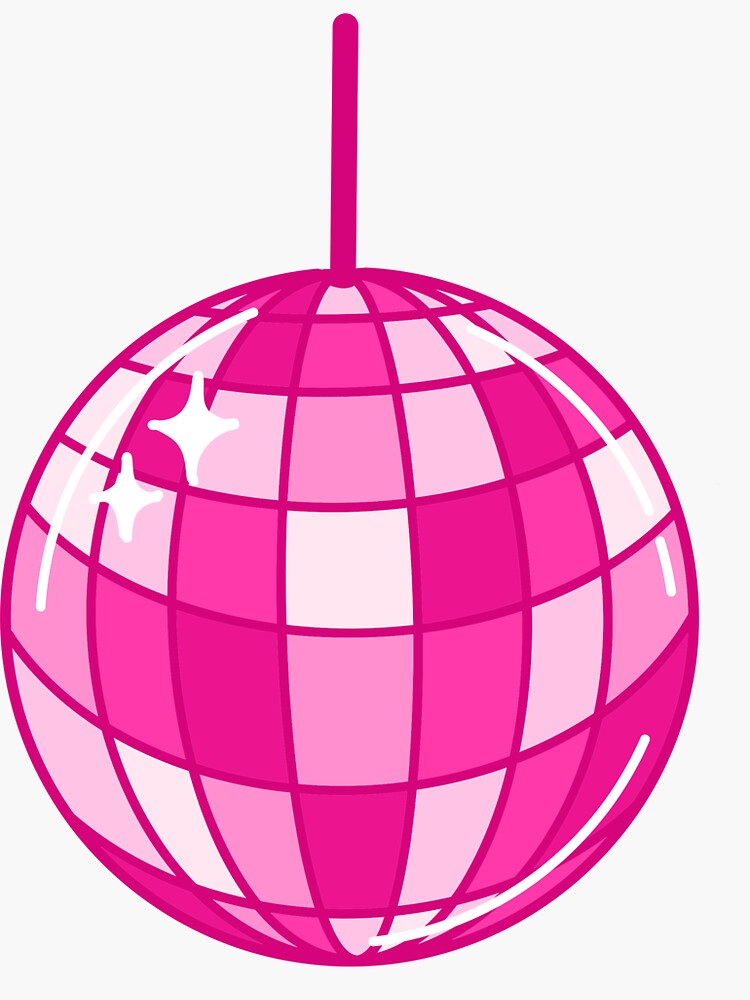 Pink disco ball Sticker for Sale by maddie-bryant