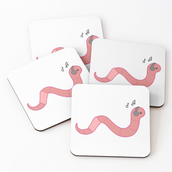 Item preview, Worm Listening to Music designed and sold by Maybe-A-Robot.