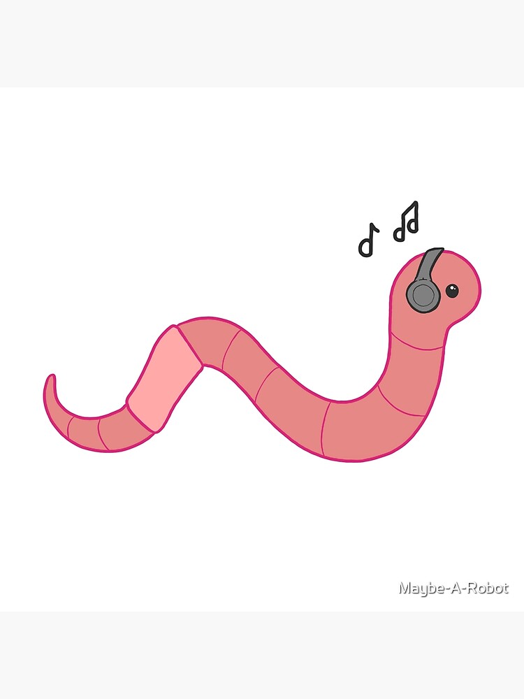 Worm Listening to Music Art Board Print for Sale by Maybe-A-Robot
