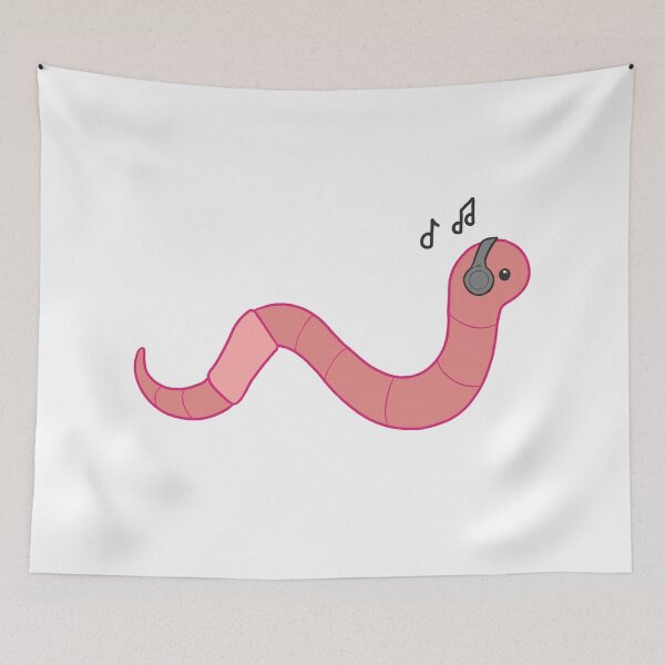 Item preview, Worm Listening to Music designed and sold by Maybe-A-Robot.