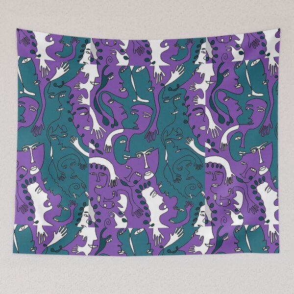 Item preview, Abstract Colourful Face Pattern designed and sold by kbracey-meraki.