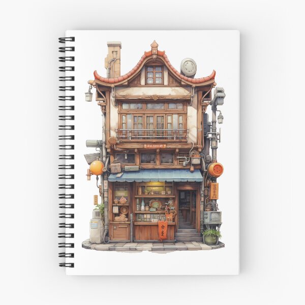 Item preview, Far Eastern Magical Shopfront (v9 natural colour) - Japanese Aesthetics - Storefront Illustration designed and sold by land-of-night.