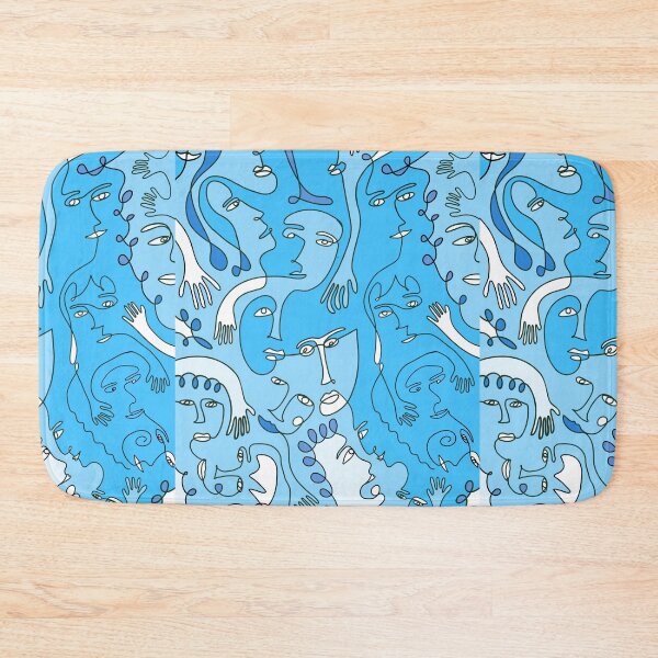 Item preview, Abstract Blue Face Pattern designed and sold by kbracey-meraki.
