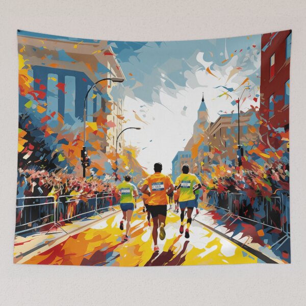 Item preview, A Pop Art Travel Print of the Boston Marathon - Massachusetts designed and sold by StudioRedKoala.