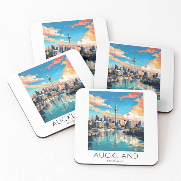 Artikelvorschau, Ein Pop-Art-Reisedruck von Auckland – Neuseeland entworfen und verkauft von StudioRedKoala.