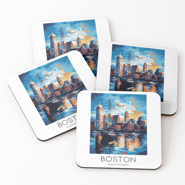 Item preview, A Pop Art Travel Print of the Boston - Massachusetts designed and sold by StudioRedKoala.