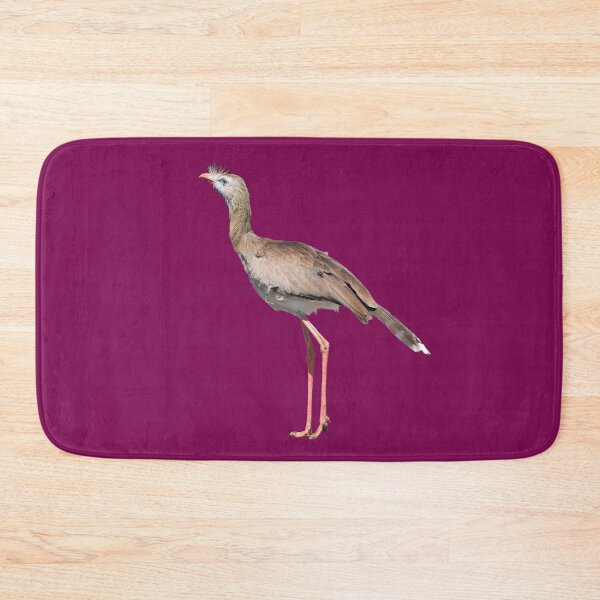 Item preview, Red Legged Seriema aka Cariama aka Crested Seriema - burgundy background designed and sold by Louise-Mae.