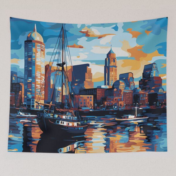 Item preview, A Pop Art Travel Print of the Boston - Massachusetts designed and sold by StudioRedKoala.