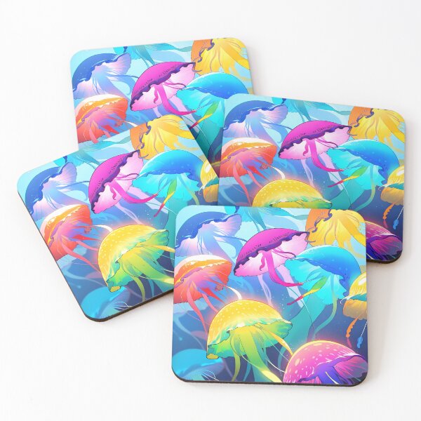 Item preview, a group of colorful jellyfish designed and sold by Carmillai.