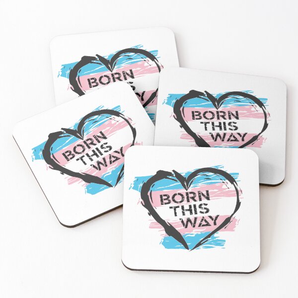 Item preview, Born This Way, Transgender Pride Flag Heart Design LGBTQ+ designed and sold by Vision-Tees.