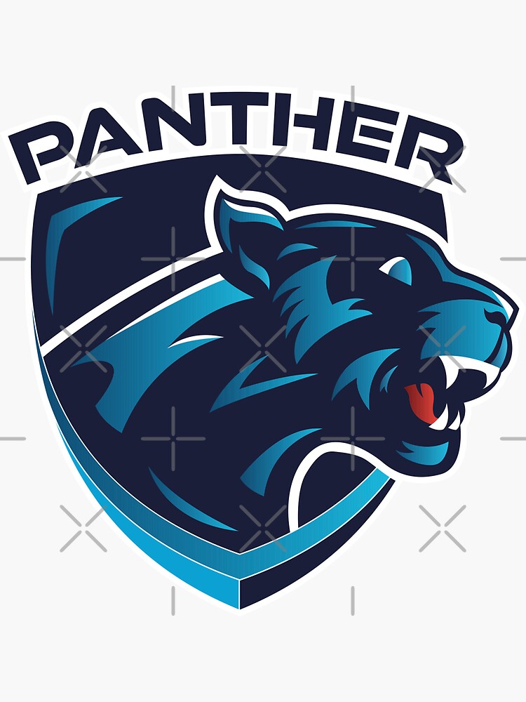 Panther shield in blue tone