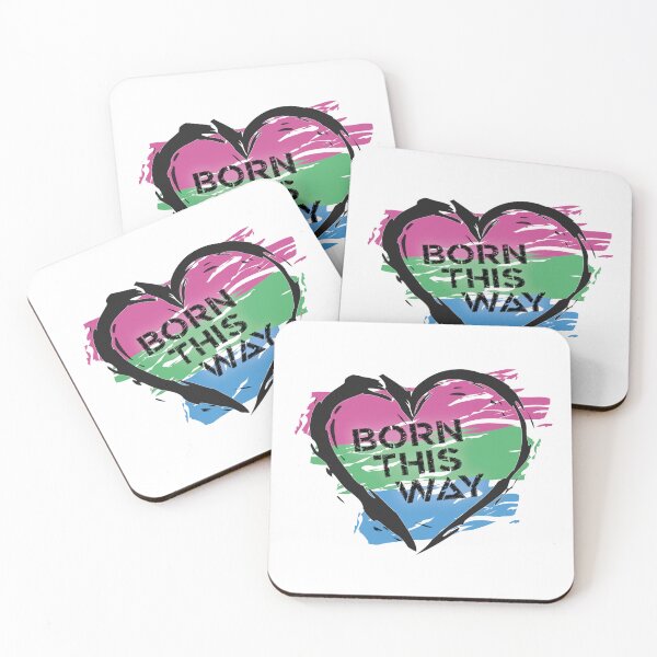 Item preview, Born This Way, Polysexual Pride Flag Heart Design LGBTQ+ designed and sold by Vision-Tees.