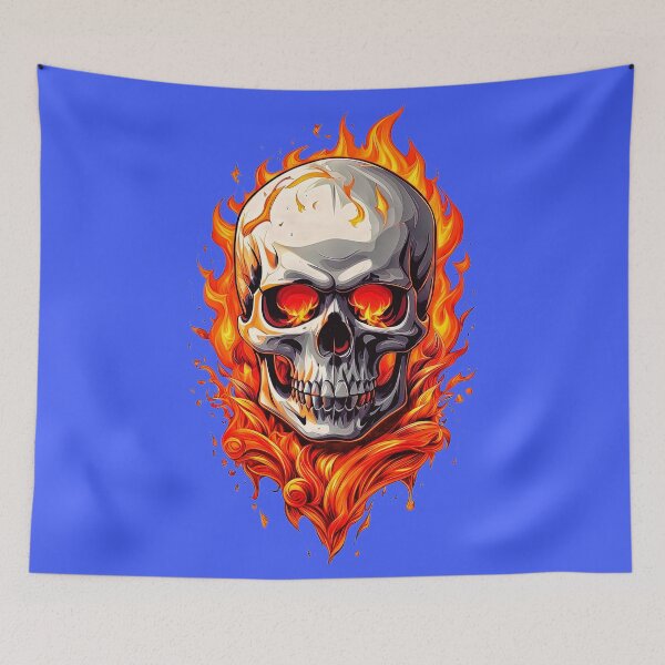 Item preview, Skull in Flames Fire Inferno 8 designed and sold by DigitalandPhoto.