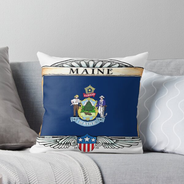 Item preview, Maine Art Deco Design with Flag designed and sold by Cleave.