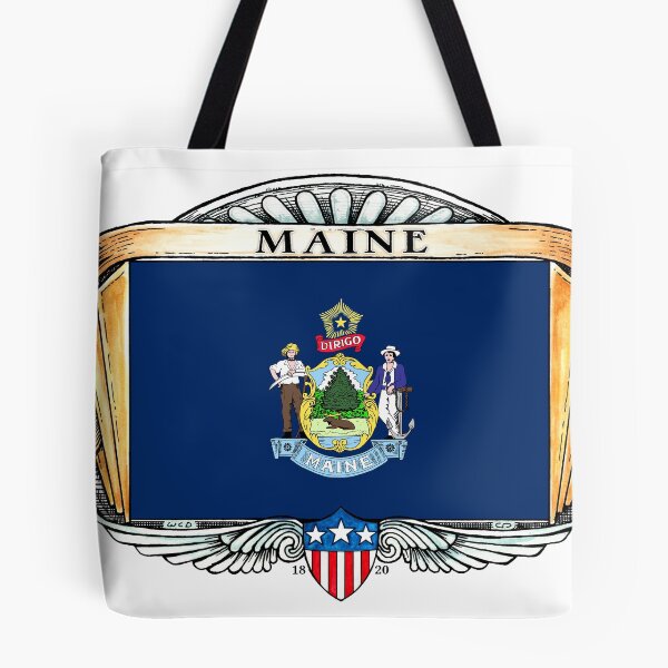 Item preview, Maine Art Deco Design with Flag designed and sold by Cleave.