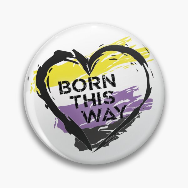 Artikelvorschau, Auf diese Weise geboren, Non-Binary Pride Flag Heart Design LGBTQ+ entworfen und verkauft von Vision-Tees.