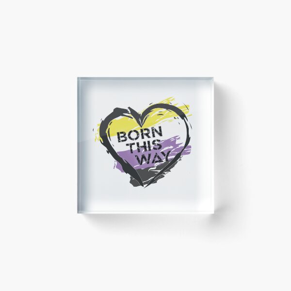 Artikelvorschau, Auf diese Weise geboren, Non-Binary Pride Flag Heart Design LGBTQ+ entworfen und verkauft von Vision-Tees.