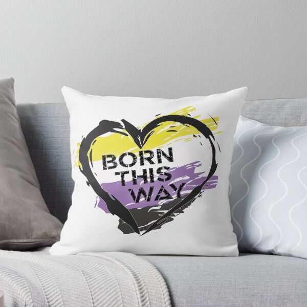 Artikelvorschau, Auf diese Weise geboren, Non-Binary Pride Flag Heart Design LGBTQ+ entworfen und verkauft von Vision-Tees.
