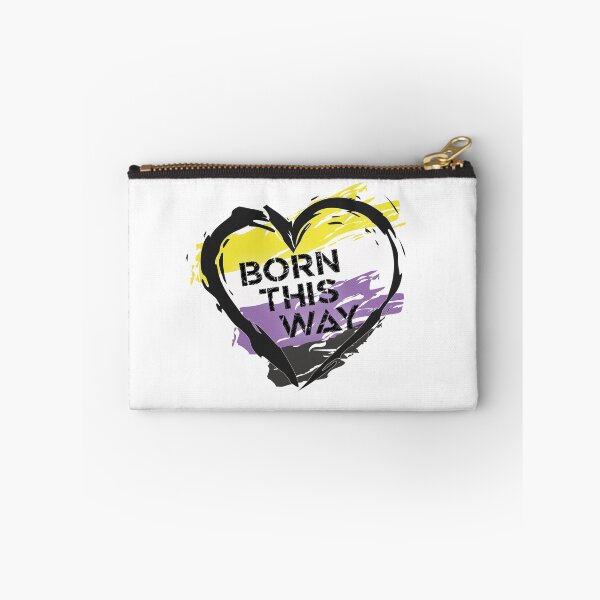 Artikelvorschau, Auf diese Weise geboren, Non-Binary Pride Flag Heart Design LGBTQ+ entworfen und verkauft von Vision-Tees.
