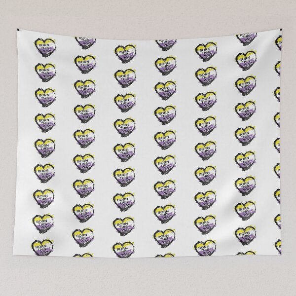 Artikelvorschau, Auf diese Weise geboren, Non-Binary Pride Flag Heart Design LGBTQ+ entworfen und verkauft von Vision-Tees.