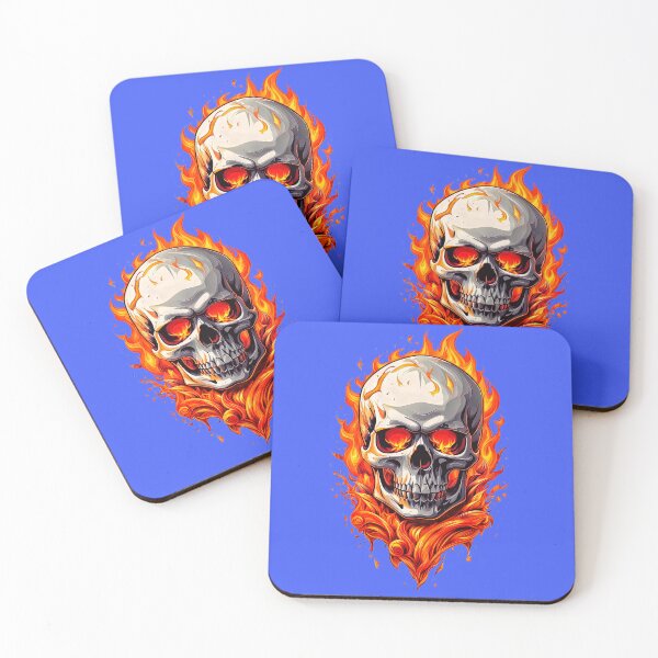 Item preview, Skull in Flames Fire Inferno 8 designed and sold by DigitalandPhoto.