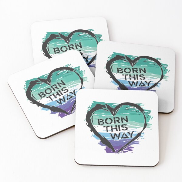 Item preview, Born This Way, Trans-Inclusive Gay Men's Pride Flag Heart Design LGBTQ+ designed and sold by Vision-Tees.