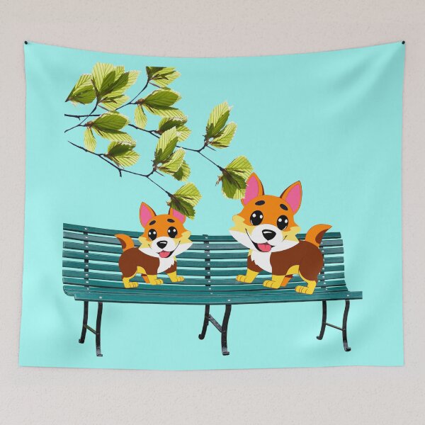 Item preview, Puppy dogs seating on a bench.... designed and sold by Chirayu1111.
