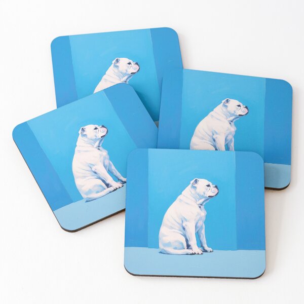 Item preview, White Bulldog Profile On Blue designed and sold by YoPedro.