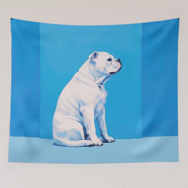 Item preview, White Bulldog Profile On Blue designed and sold by YoPedro.