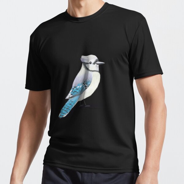 Blue Jay Bird Cyanocitta Cristata From Side T-Shirt