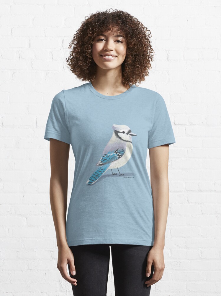 Blue Jay Bird Cyanocitta Cristata From Side T-Shirt