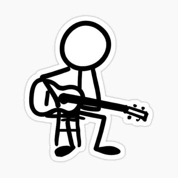Vista previa del artículo con la obra «Musical Stickman: Edición Guitarra», diseñado y vendido por vidademusico.