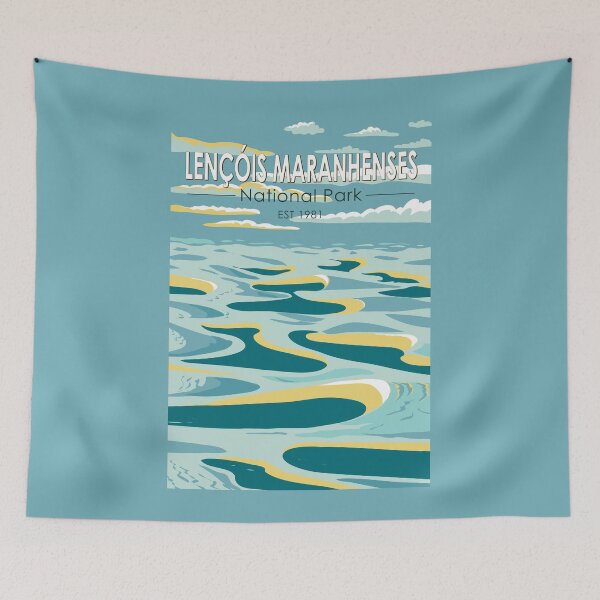 Item preview, Lencois Maranhenses National Park Brazil Travel Art Vintage designed and sold by KrisSidDesigns.