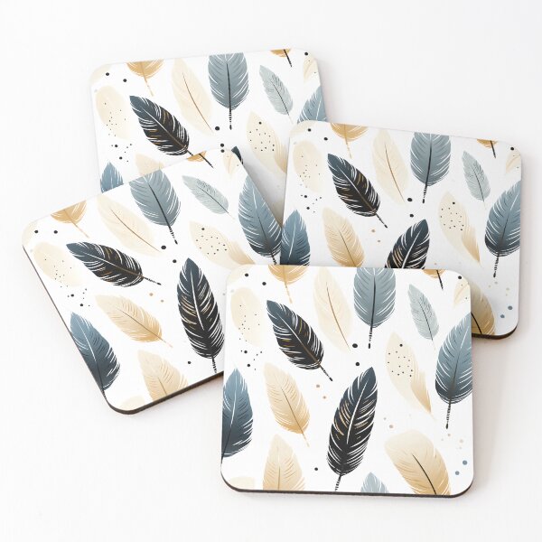 Item preview, Pattern of feathers in blue and maroon tones designed and sold by Flowtime.