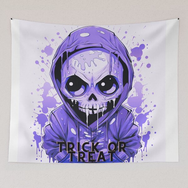 Item preview, Copy of Spooky Hoodie Skeleton: Trick or Treat Halloween T-Shirt designed and sold by Rebekkahsdesign.