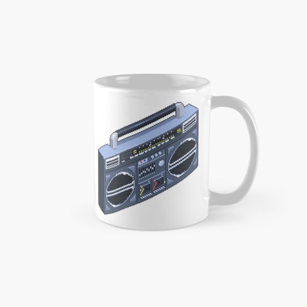Item preview, 80s boombox pixel art designed and sold by Retroperks.