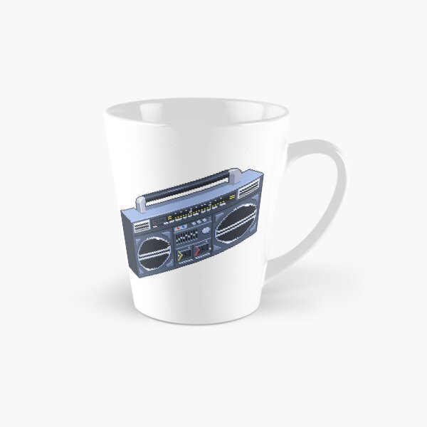 Item preview, 80s boombox pixel art designed and sold by Retroperks.