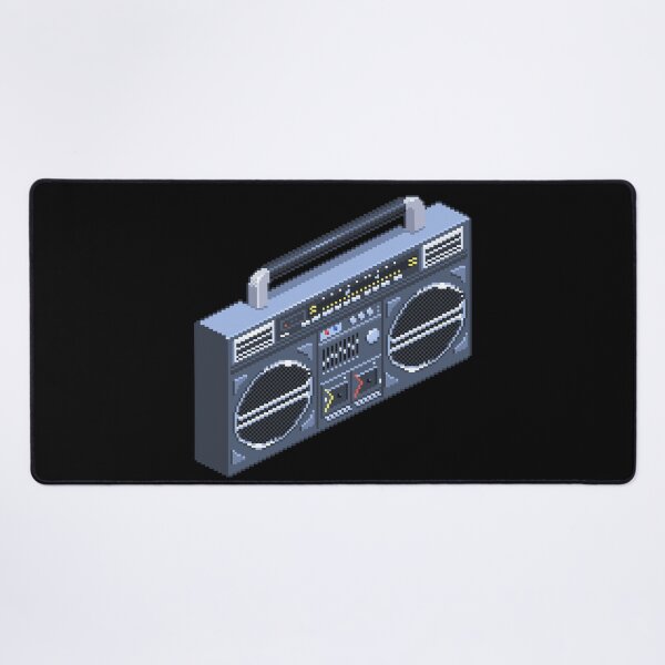 Item preview, 80s boombox pixel art designed and sold by Retroperks.
