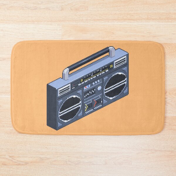 Item preview, 80s boombox pixel art designed and sold by Retroperks.