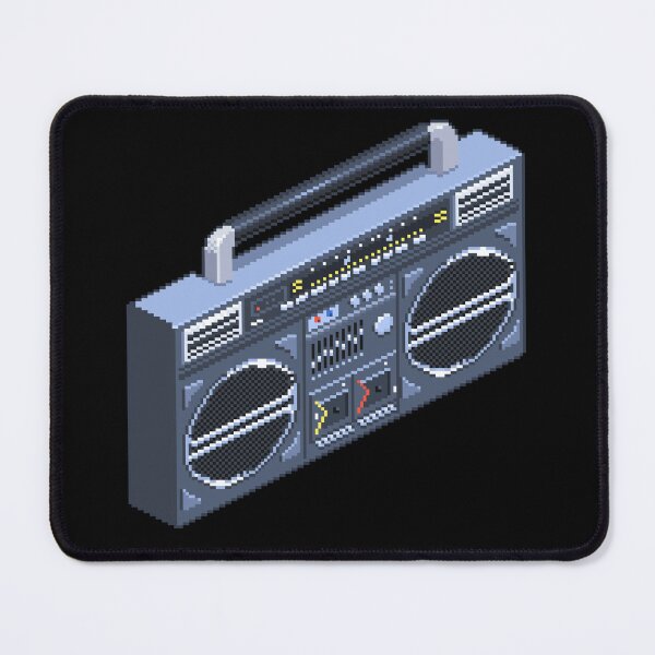 Item preview, 80s boombox pixel art designed and sold by Retroperks.