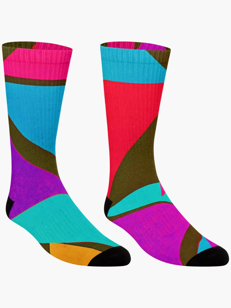 Thumbnail 3 of 5, Socks, Colorful Pattern Fun designed and sold by Health And Fitness Posts e-Store.