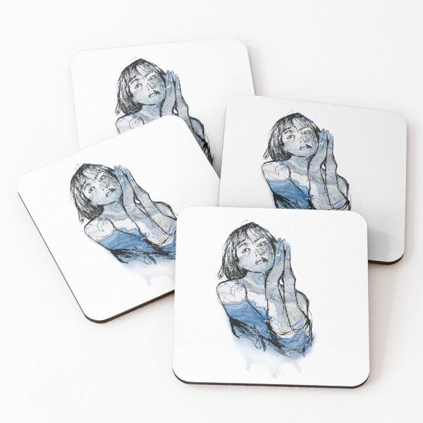 Item preview, Abstract Line Portrait with Watercolor Splash  designed and sold by SteviInkAtelier.