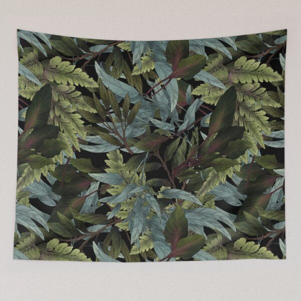 Item preview, Forest leaves on black designed and sold by orsinha.