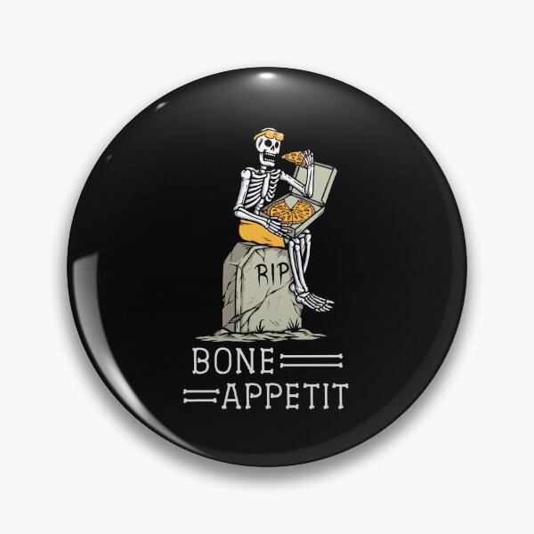 Item preview, Funny Halloween Skeleton Eating Pizza: Bone Appetit designed and sold by hadleyfoo.