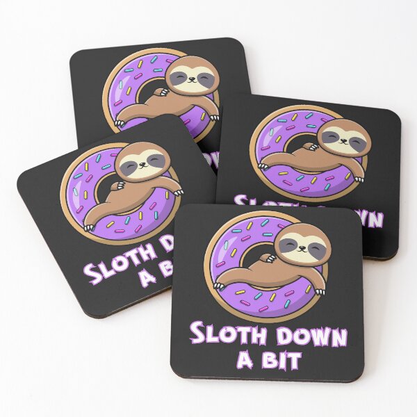 Item preview, Sloth Down a Bit Lazy Sloth Sleeping in Purple Donut designed and sold by FreeMind-Design.