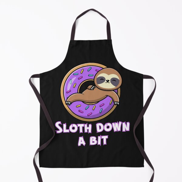 Item preview, Sloth Down a Bit Lazy Sloth Sleeping in Purple Donut designed and sold by FreeMind-Design.